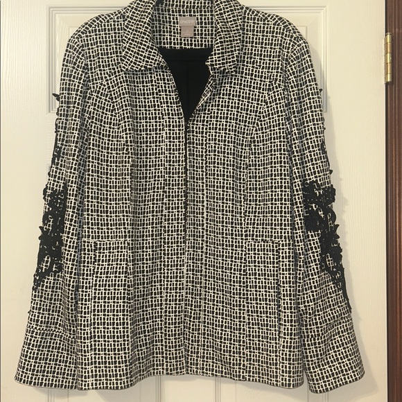 Chico's Jackets & Blazers - Vintage Chico's Pointe Topper Geometric Jacket